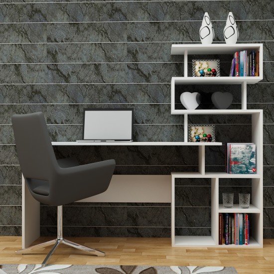 Study Desk Next - White White Hanah Home Study Desk Next - White White