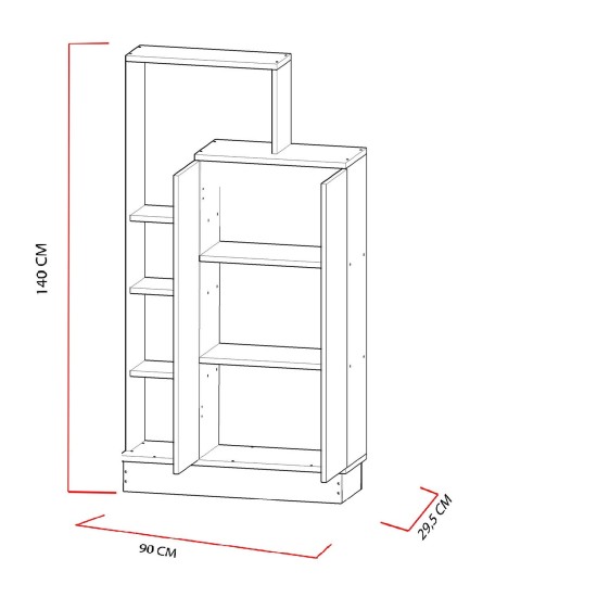 Παπουτσοθήκη Ντουλάπι Gupse - Χρώμα Λευκό - 90x29,5x140εκ Παπουτσοθήκη Ντουλάπι Gupse - Χρώμα Λευκό - 90x29,5x140εκ