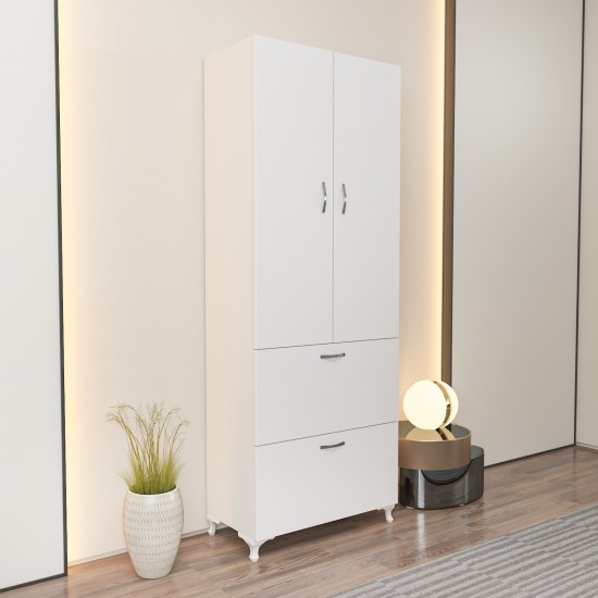Παπουτσοθήκη Ντουλάπι Yasam - Χρώμα Λευκό - 60x31,5x163,6εκ