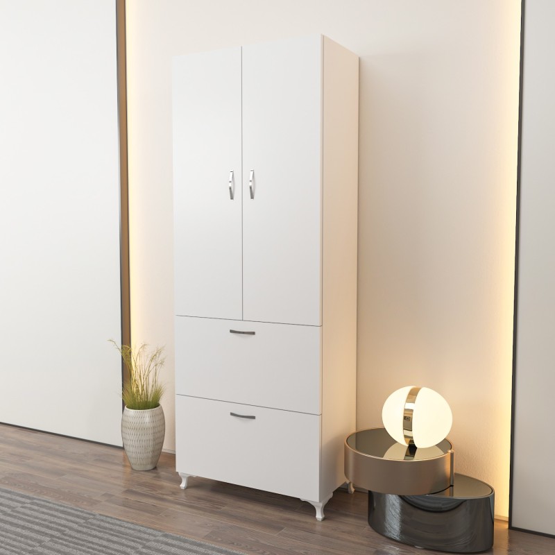 Παπουτσοθήκη Ντουλάπι Yasam - Χρώμα Λευκό - 60x31,5x163,6εκ