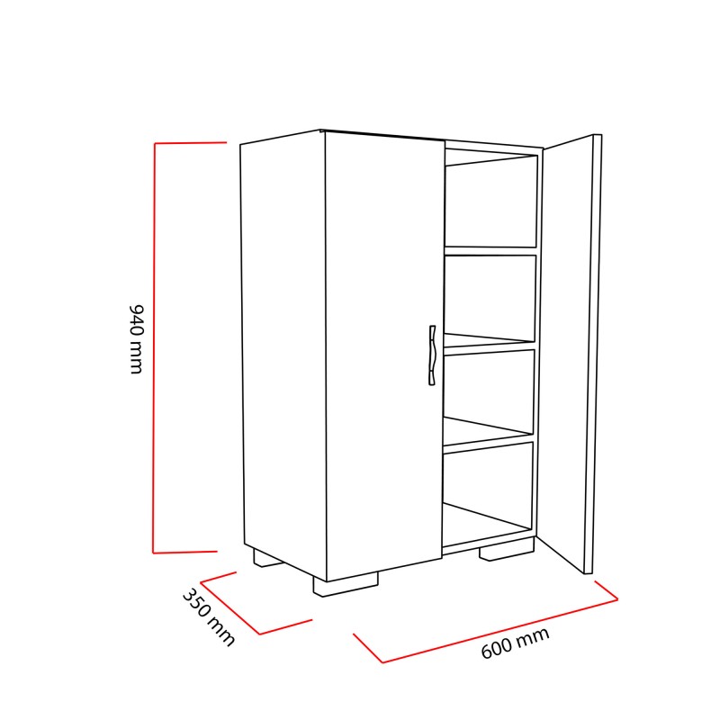Παπουτσοθήκη Mada - Χρώμα Λευκό - 60x35x94εκ