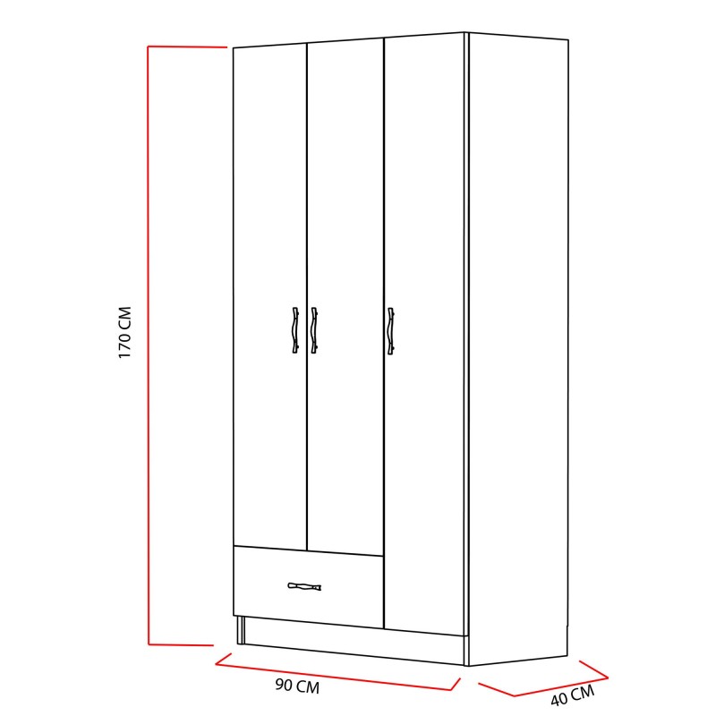 Hanah Home Wardrobe Gabi White