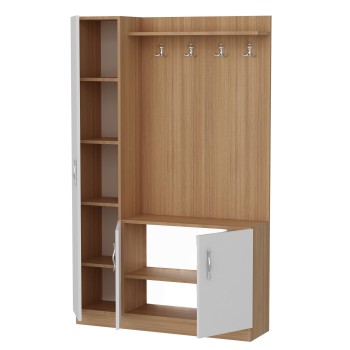 Hall Stand Naturel - Teak, White White
Teak