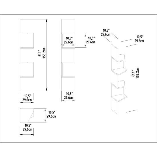 Wall Shelf Desaldo - White White Hanah Home Wall Shelf Desaldo - White White