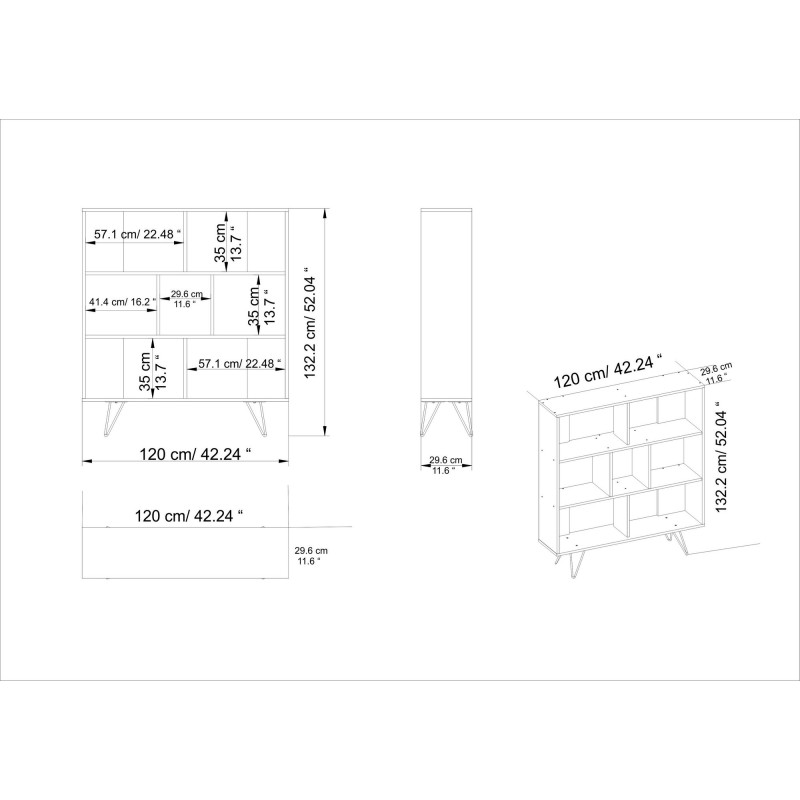 Hanah Home Bookshelf Mistico - White White
