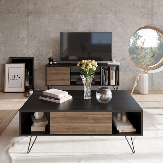 Coffee Table Mistico - Black, Walnut Black
Walnut Hanah Home Coffee Table Mistico - Black, Walnut Black
Walnut