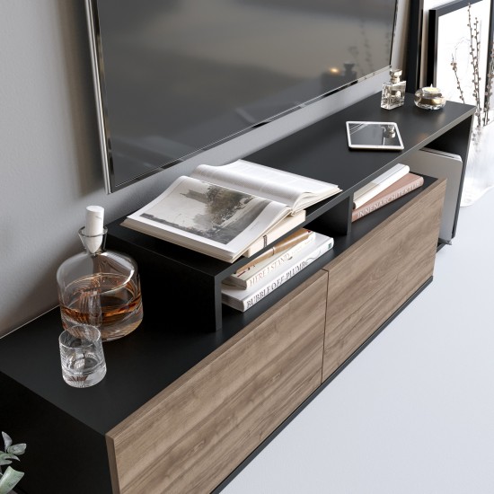 TV Stand Nexera - Black, Walnut Black
Walnut Hanah Home TV Stand Nexera - Black, Walnut Black
Walnut