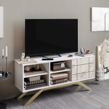 TV Stand North - White, Gold White
Gold
