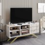 TV Stand North - White, Gold White
Gold