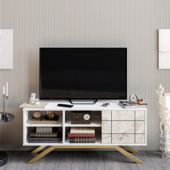 TV Stand North - White, Gold White
Gold