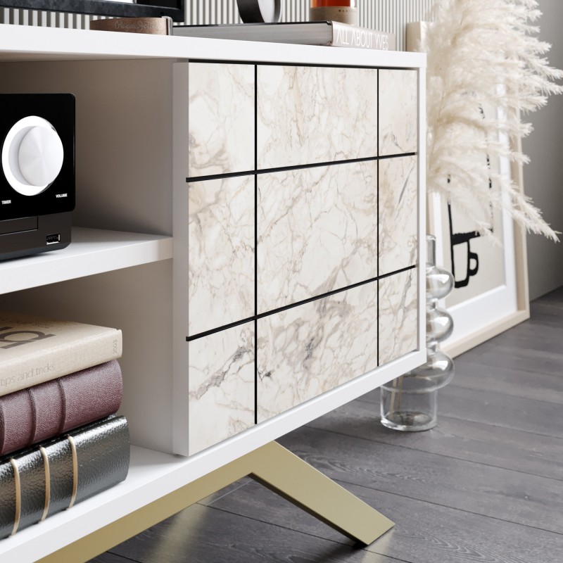 TV Stand North - White, Gold White
Gold