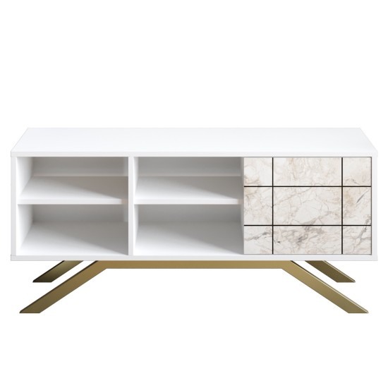 TV Stand North - White, Gold White
Gold TV Stand North - White, Gold White
Gold