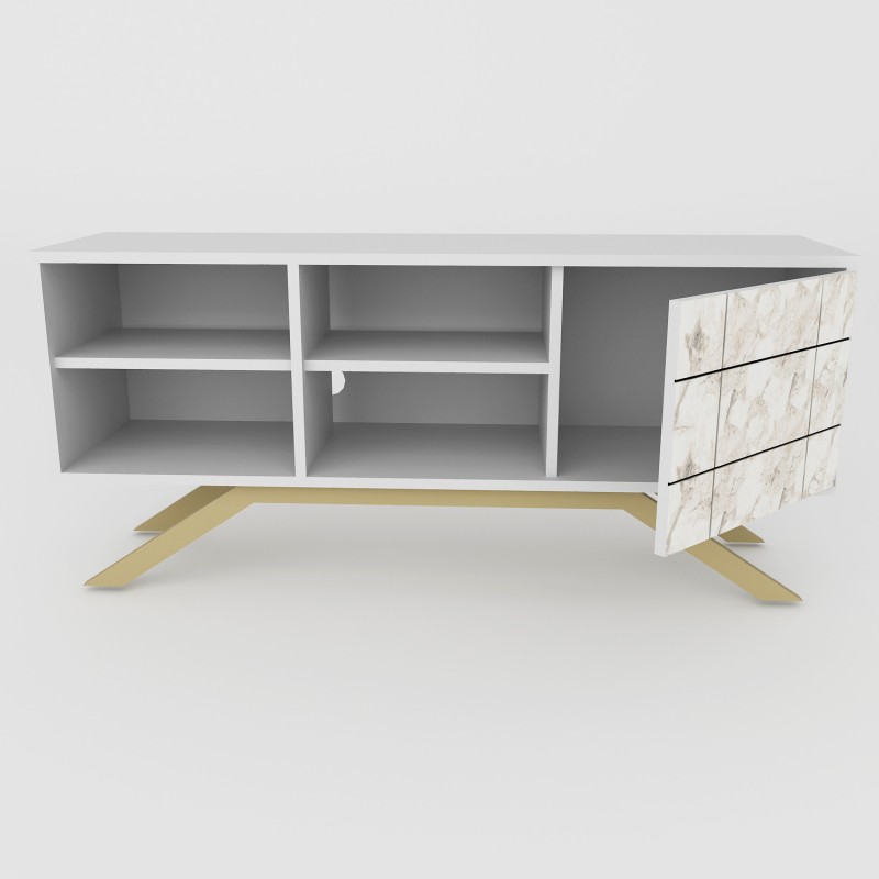 TV Stand North - White, Gold White
Gold