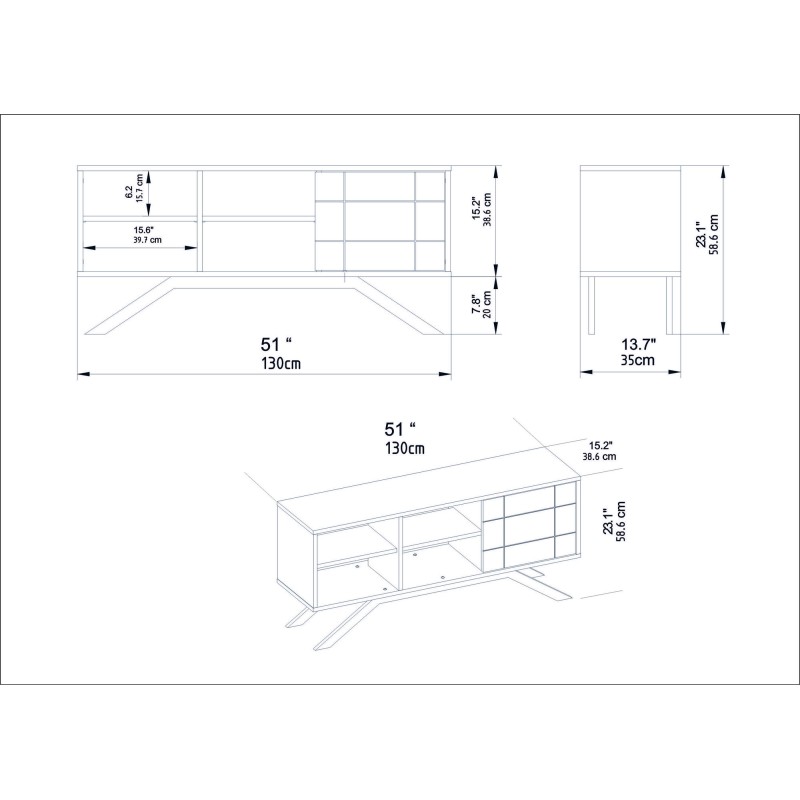 TV Stand North - Black, Walnut Black
Walnut