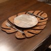 Hermia Wooden Table Mat Set (4 Pieces) Monstera - Walnut Walnut