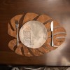 Hermia Wooden Table Mat Set (4 Pieces) Monstera - Walnut Walnut