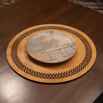 Wooden Table Mat Set (4 Pieces) Seljuk - Honey Honey