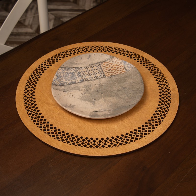 Wooden Table Mat Set (4 Pieces) Seljuk - Honey Honey