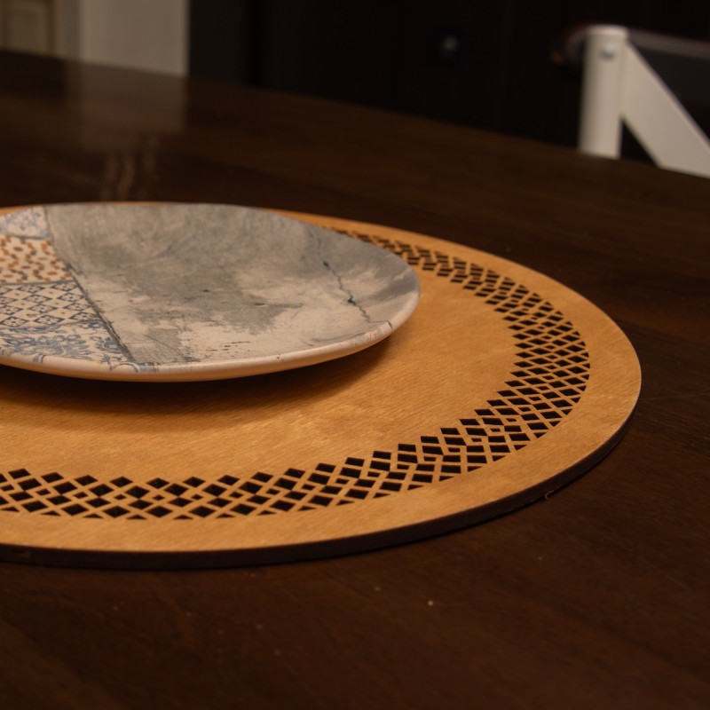 Wooden Table Mat Set (4 Pieces) Seljuk - Honey Honey