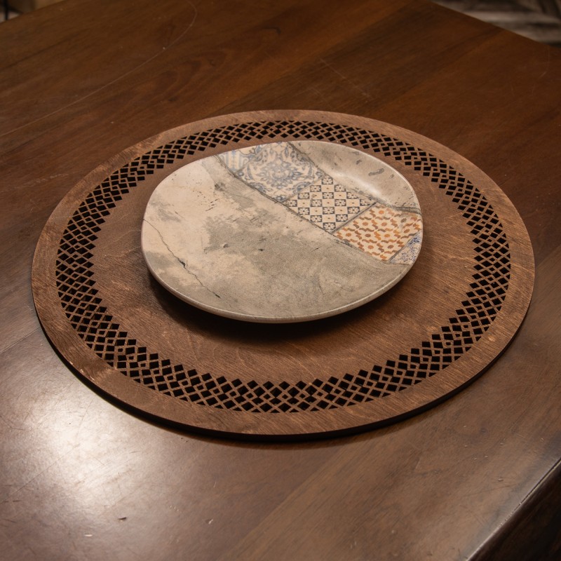 Wooden Table Mat Set (4 Pieces) Seljuk - Wenge Wenge