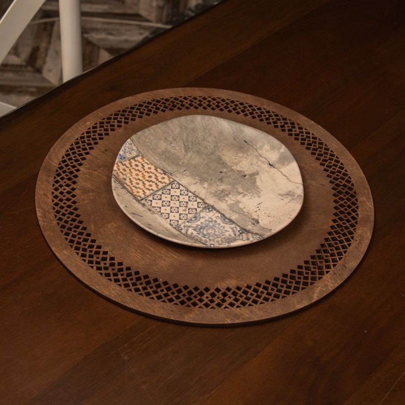 Wooden Table Mat Set (4 Pieces) Seljuk - Wenge Wenge