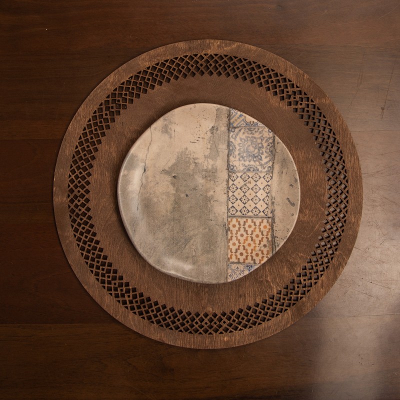 Wooden Table Mat Set (4 Pieces) Seljuk - Wenge Wenge