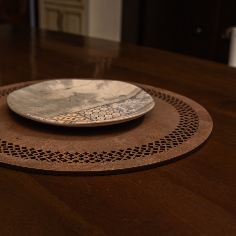 Wooden Table Mat Set (4 Pieces) Seljuk - Wenge Wenge