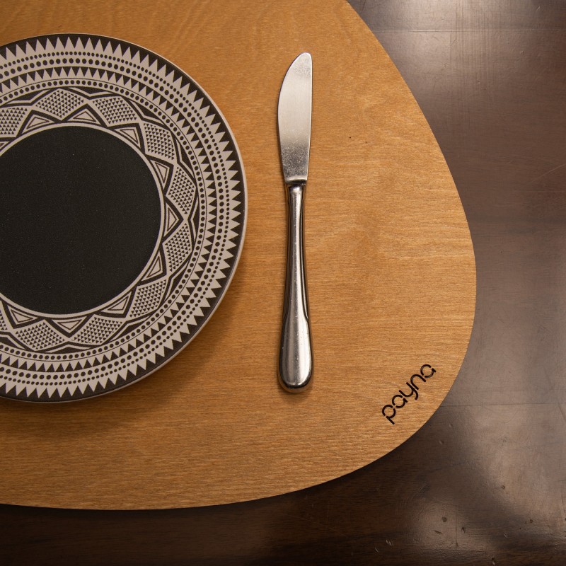 Hermia Wooden Table Mat Set (6 Pieces) Pear - Honey Honey