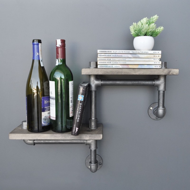 Pipe Shelf Boruraf041 Walnut
Black