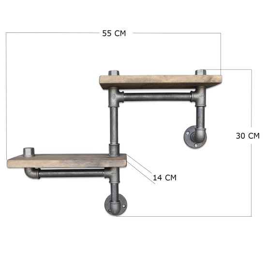 Pipe Shelf Boruraf041 Walnut
Black Pipe Shelf Boruraf041 Walnut
Black