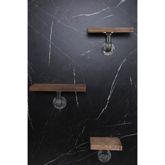 Pipe Shelf Boruraf056 Walnut
Black