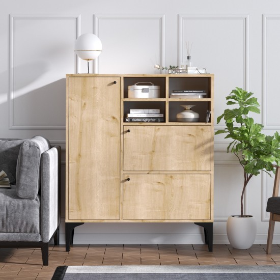 Μπουφές Ewa - 125x100x35 Φυσικό Δρυς