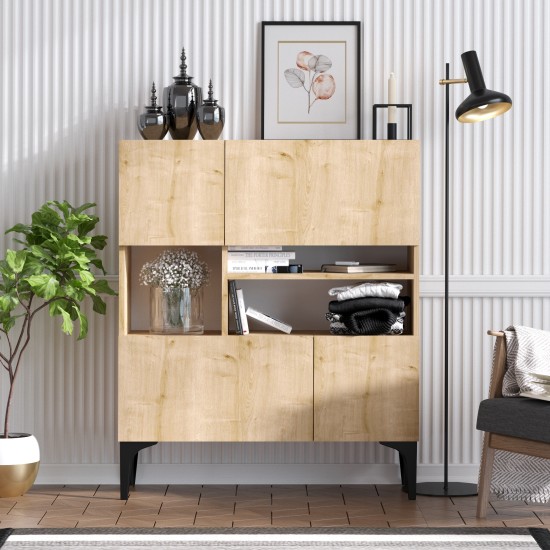 Μπουφές Krista 100x125x35εκ - Sapphire Δρυς Μπουφές Krista 100x125x35εκ - Sapphire Δρυς