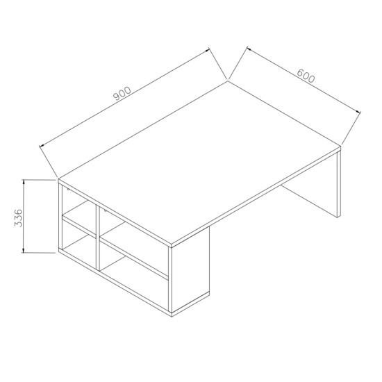 Τραπέζι Σαλονιού - Defne - Χρώμα Patara - 90x60x33.6εκ Τραπέζι Σαλονιού - Defne - Χρώμα Patara - 90x60x33.6εκ