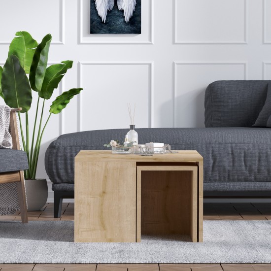 Coffee Table Set Ortanca - Sapphire Oak Sapphire Oak Hanah Home Coffee Table Set Ortanca - Sapphire Oak Sapphire Oak