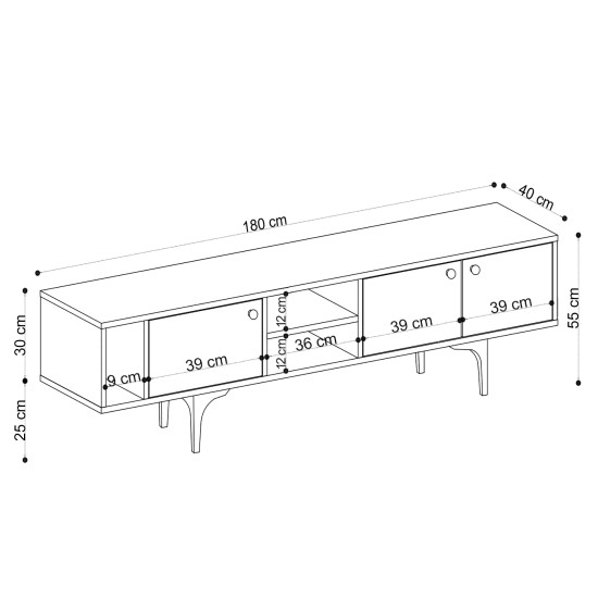 TV Stand Riena - Sapphire Oak Sapphire Oak TV Stand Riena - Sapphire Oak Sapphire Oak