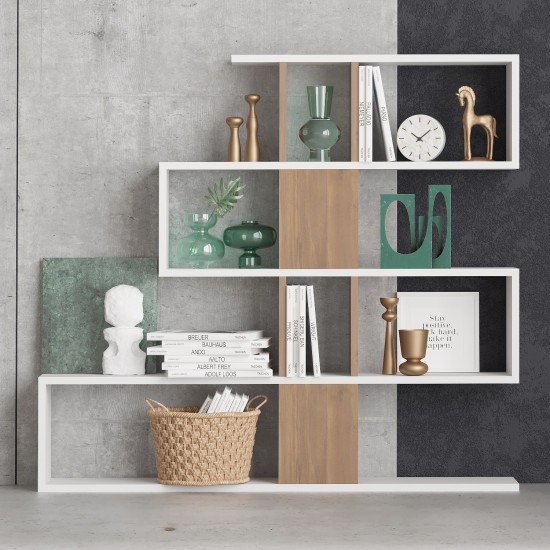 Bookshelf Karlin - White, Walnut White
Walnut