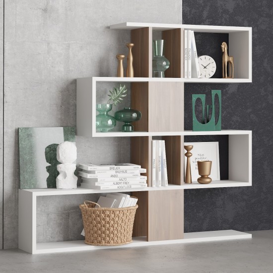 Bookshelf Karlin - White, Walnut White
Walnut