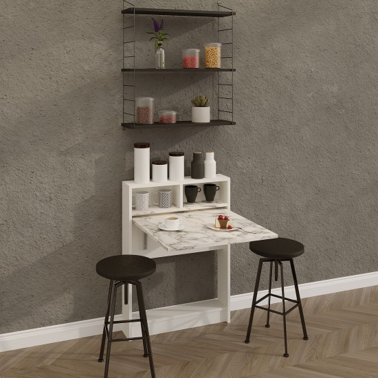 Folding Table Bracked - Carrara Marble Carrara Marble