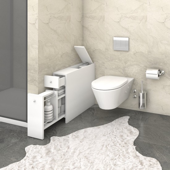 Bathroom Cabinet Smart - White White Hanah Home Bathroom Cabinet Smart - White White