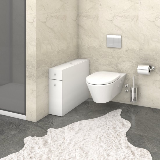 Bathroom Cabinet Smart - White White Hanah Home Bathroom Cabinet Smart - White White