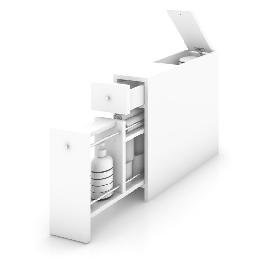 Bathroom Cabinet Smart - White White Hanah Home Bathroom Cabinet Smart - White White