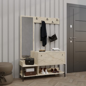 Shoe Cabinet Nonso - Travertine Travertine