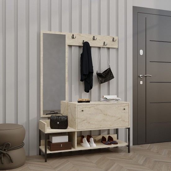 Shoe Cabinet Nonso - Travertine Travertine
