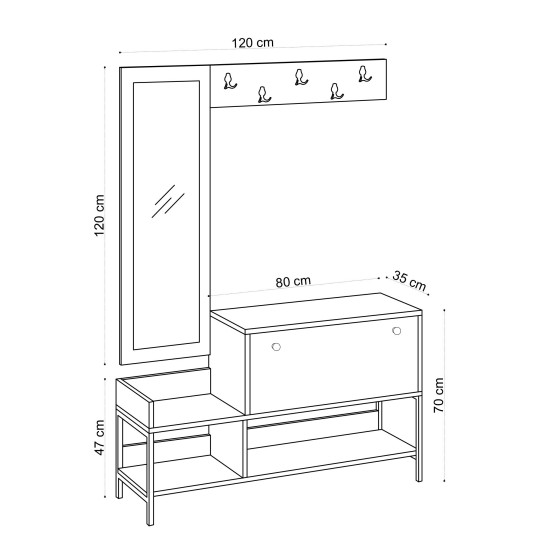 Shoe Cabinet Nonso - Travertine Travertine