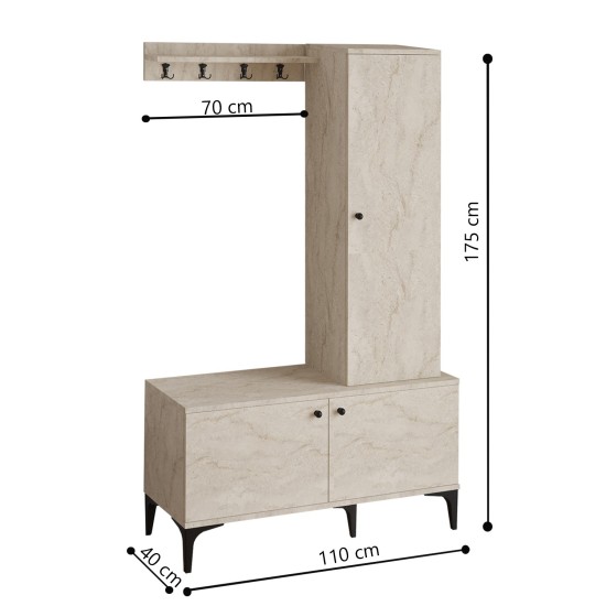 Hall Stand Lex - Travertine Travertine