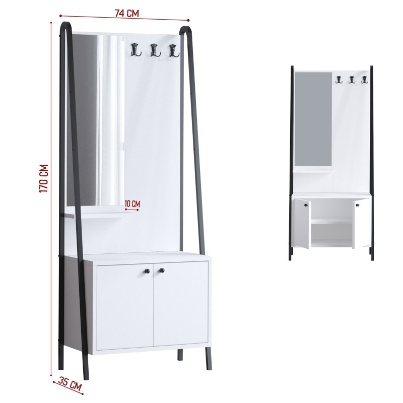 Hall Stand Lole - Black, White Black
White