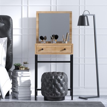 Τουαλέτα Κρεβατοκάμαρας -  Mary - Χρώμα Δρυς Μαύρο