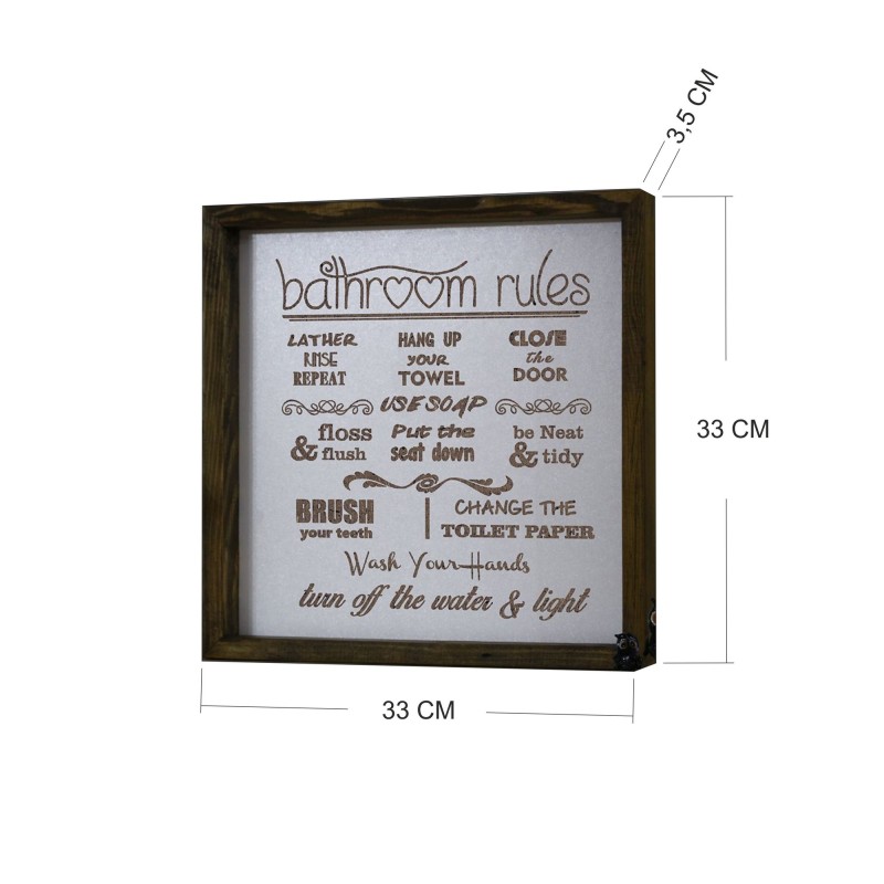 Decorative Framed MDF Painting KZM006 Brown
White