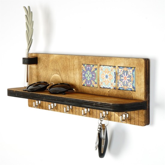 Wall Shelf LAZ166 Walnut Wallxpert Wall Shelf LAZ166 Walnut